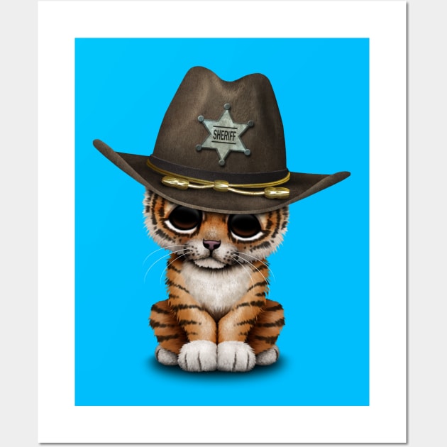 Cute Baby Tiger Cub Sheriff Wall Art by jeffbartels